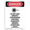Signmission OSHA Sign, Do Not Look Directly, 10in X 7in Decal, 7" W, 10" L, Portrait, Do Not Look Directly OS-DS-D-710-V-1410